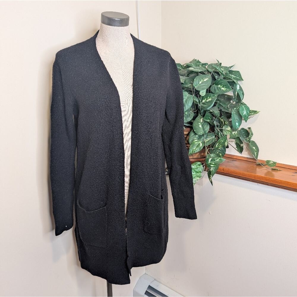 Madewell Wool Blend Black Open Front Cardigan Size Small